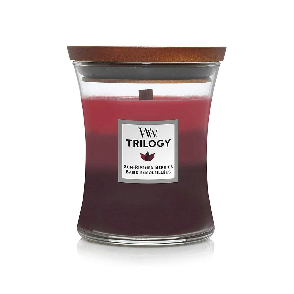 WoodWick 274g Scented Fragrance Soy Wax Candle Sun Ripened Berries Trilogy Med