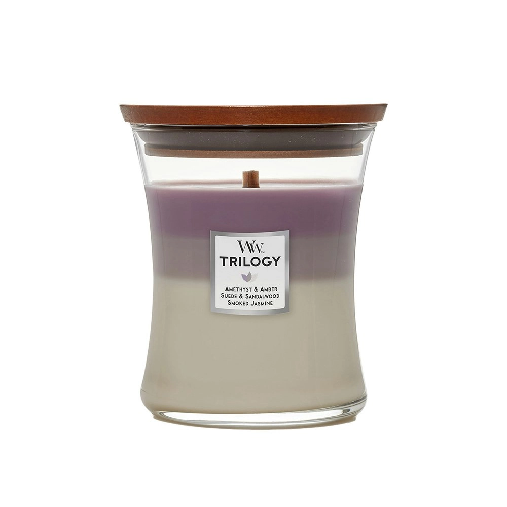 WoodWick 274g Scented Home Fragrance Soy Wax Candle Amethyst Sky Trilogy Medium