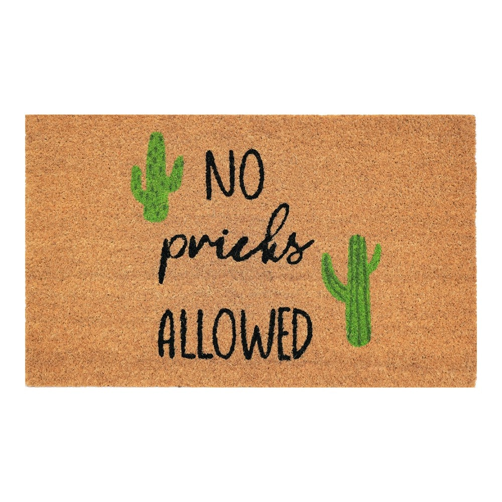 Urban 45x75cm No Pricks Allowed Coir Doormat Home Floor Outdoor Rug Black/Green