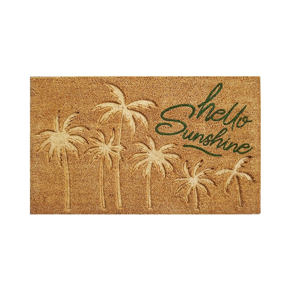 Urban 45x75cm Hello Sunshine Coir Doormat Home Door Carpet Outdoor Rug Brown