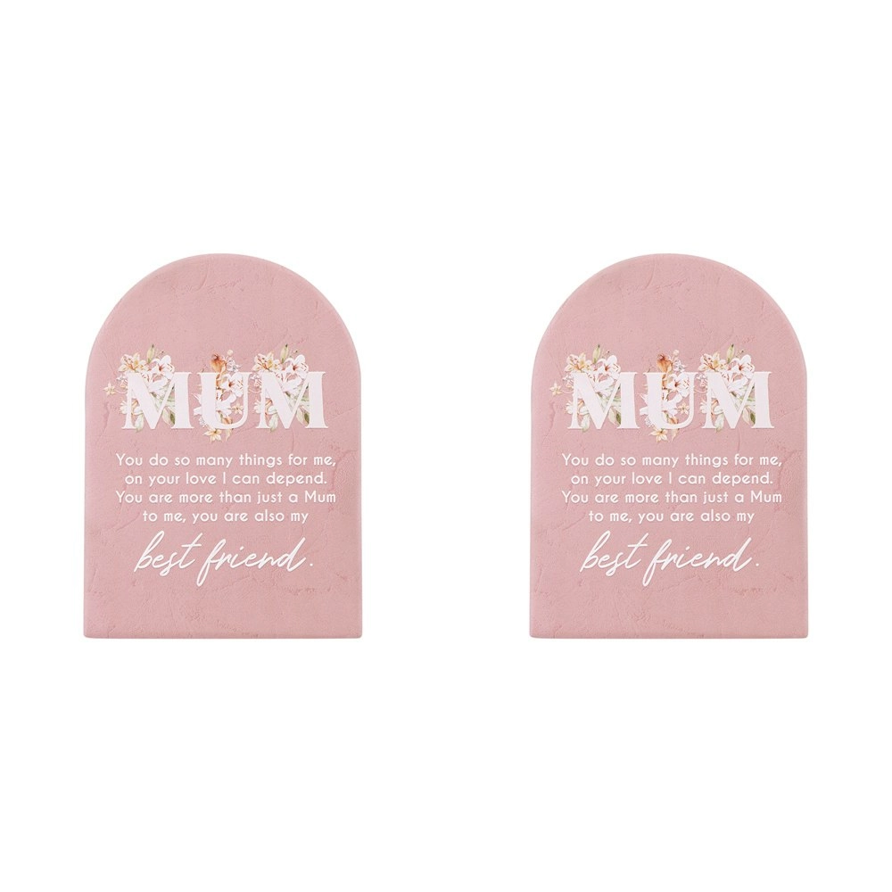 2x Splosh Mothers Day Best Friend Verse Quote Plaque Standing Tabletop 14cm