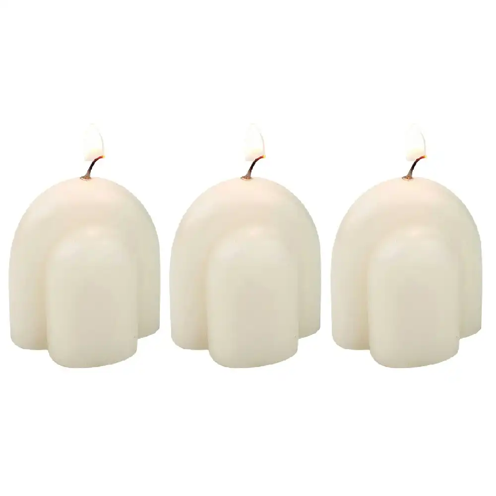 3x Urban Arch 5.5cm Vanilla Scented Candle Home Fragrance Tabletop Decor Cream