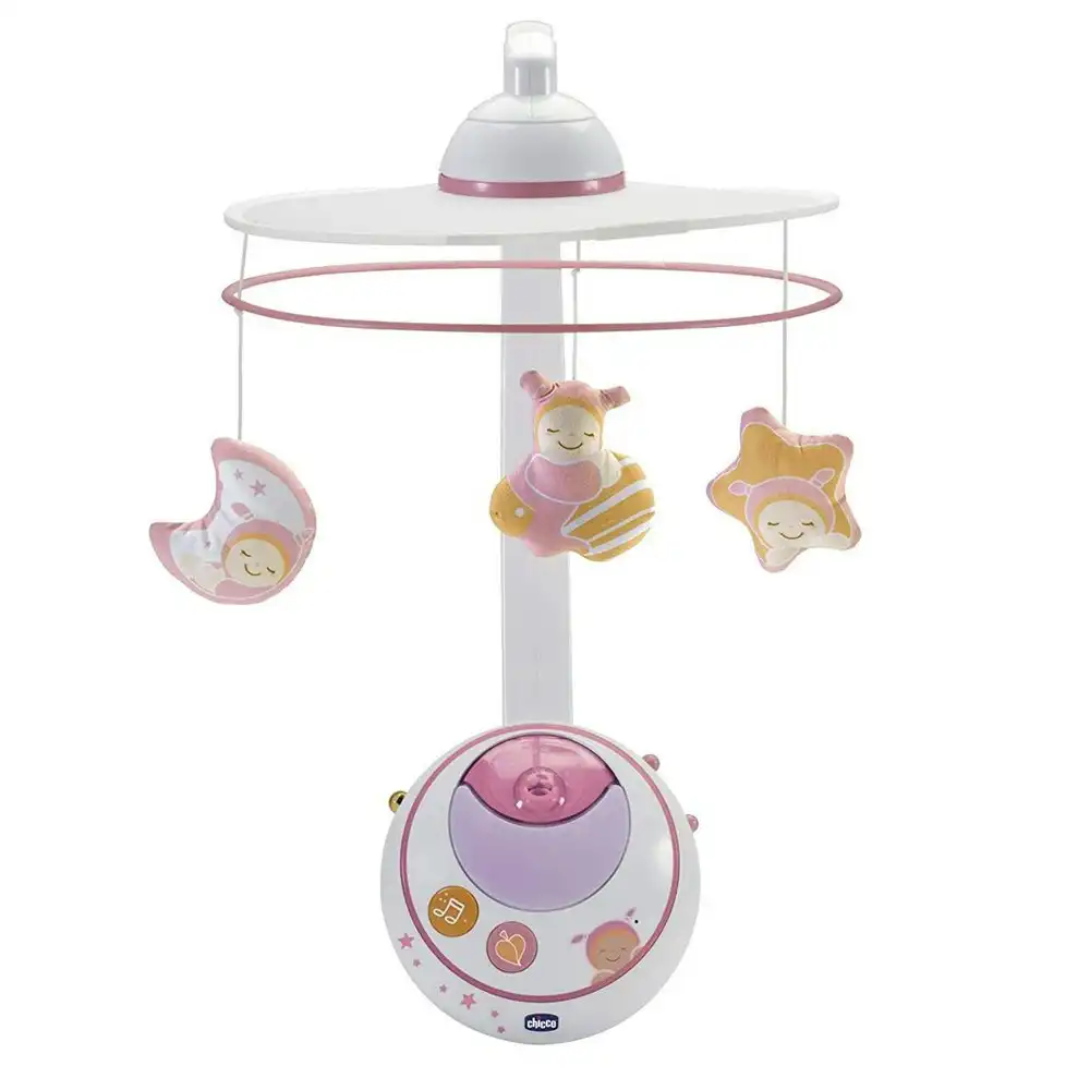 Chicco Toy Baby/Toddler Magic Stars Cot Mobile Hanging Night Light/Projector PNK