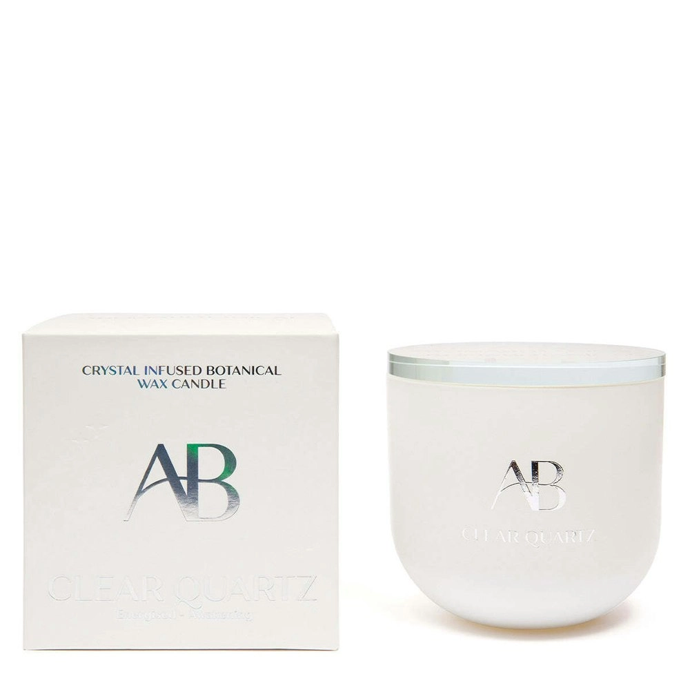 Aromabotanical Clear Quartz Crystal Infused 340g Scented Wax Candle Fragrance