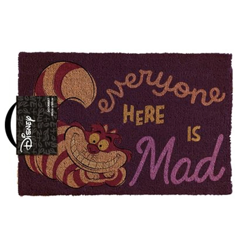 Alice In Wonderland We're All Mad In Here Entrance Doormat Rectangle Rug 40x60cm