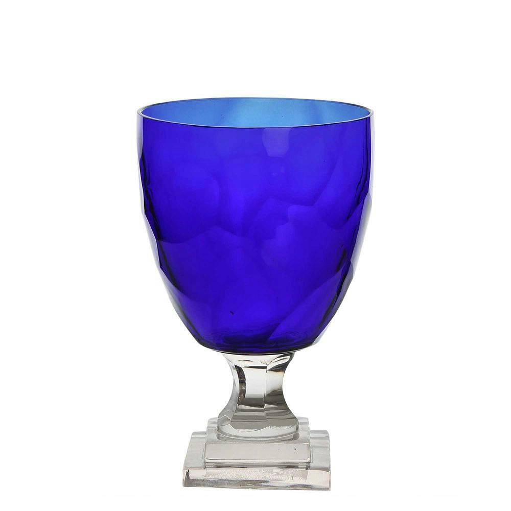 Belle Safyr Glass Urn Flower Vase Medium 23.5cm Plant Holder Tabletop Decor Blue