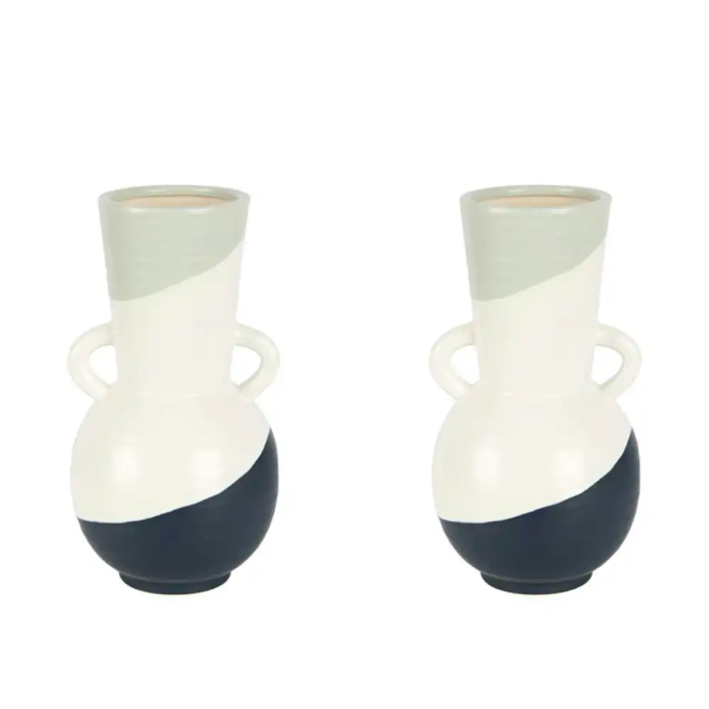 2x Belle Freya Ceramic Flower Vase Small 30cm Plant Holder Tabletop Accent Decor