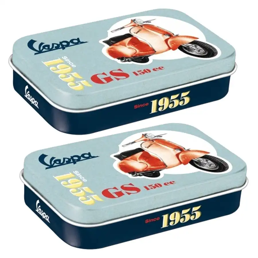 2x Nostalgic Art 10cm Mint Tin Box XL Vespa GS150 Since 1955 Fresh Breath Candy