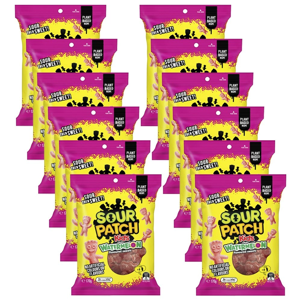 12pc Sour Patch Kids Watermelon 170g Sweets Confectionery Gummy Lollies Candy