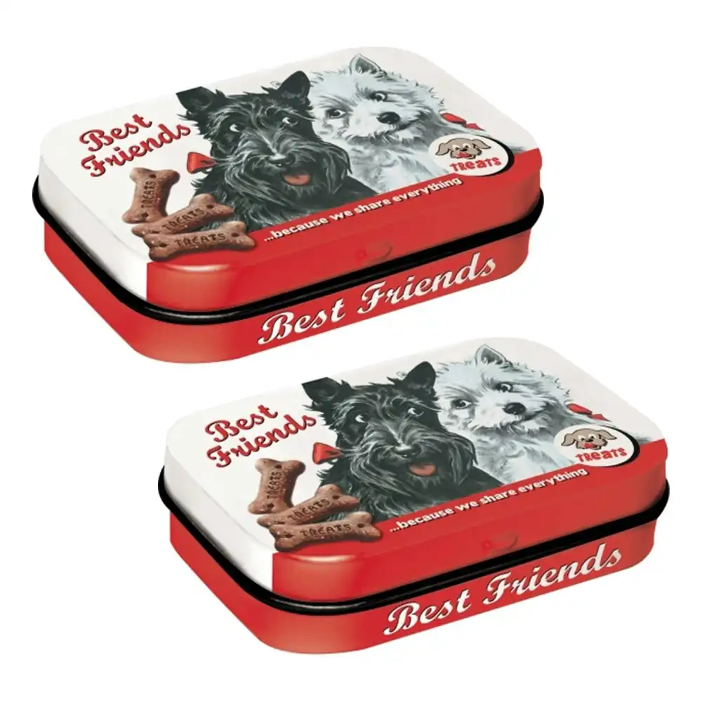 2x Nostalgic Art Mint Box 6cm Metal Tin Best Friends Fresh Breath Candy Mints