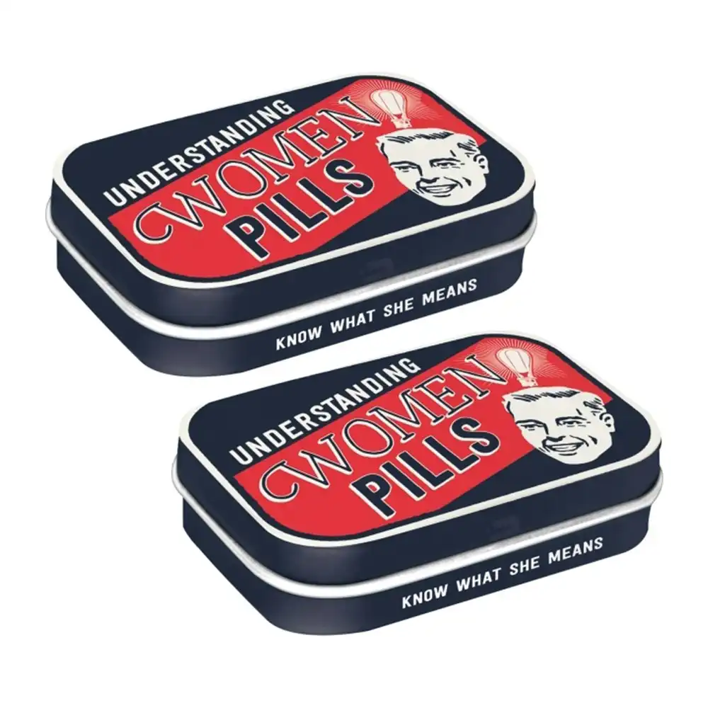 2x Nostalgic Art 6cm Mint Tin Box Understanding Women Pills Fresh Breath Candy