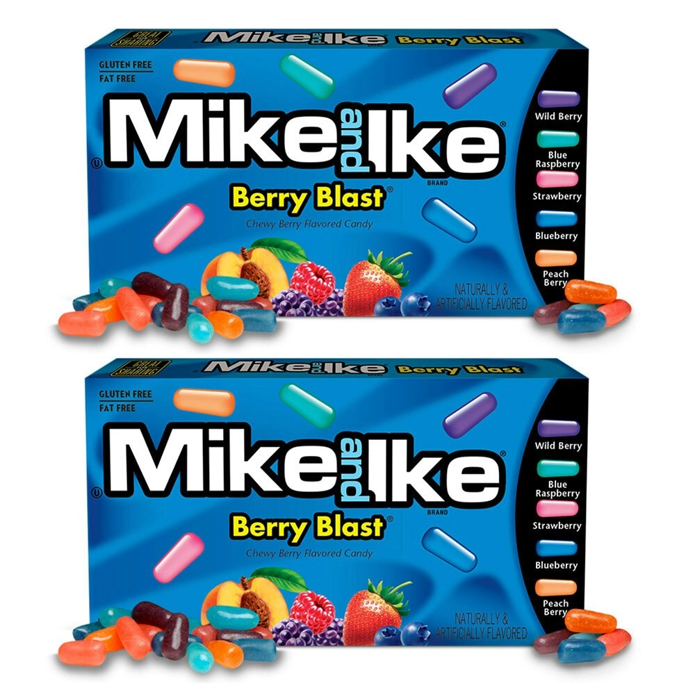 2x Mike & Ike 141g Berry Blast Fruit Flavoured Chewy Confectionery Candy/Sweet