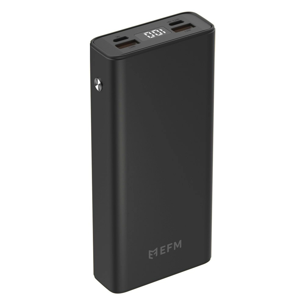 EFM Digital 20W 20000mAh Power Bank USB-A/USB-C Charger Port Universal Black