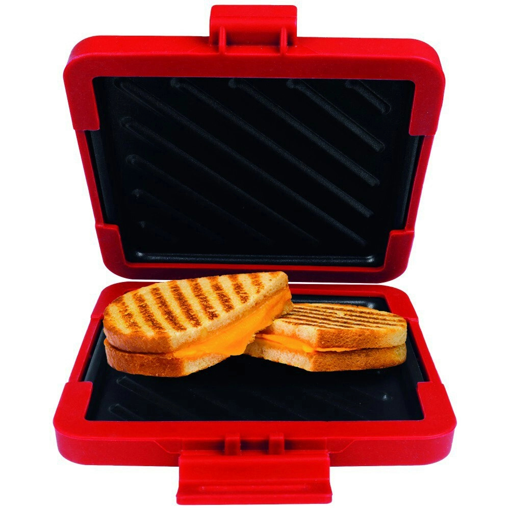 Laser Eezee's Muncheez Microwave Toastie Maker Non-Stick Sandwich Press Red 18cm