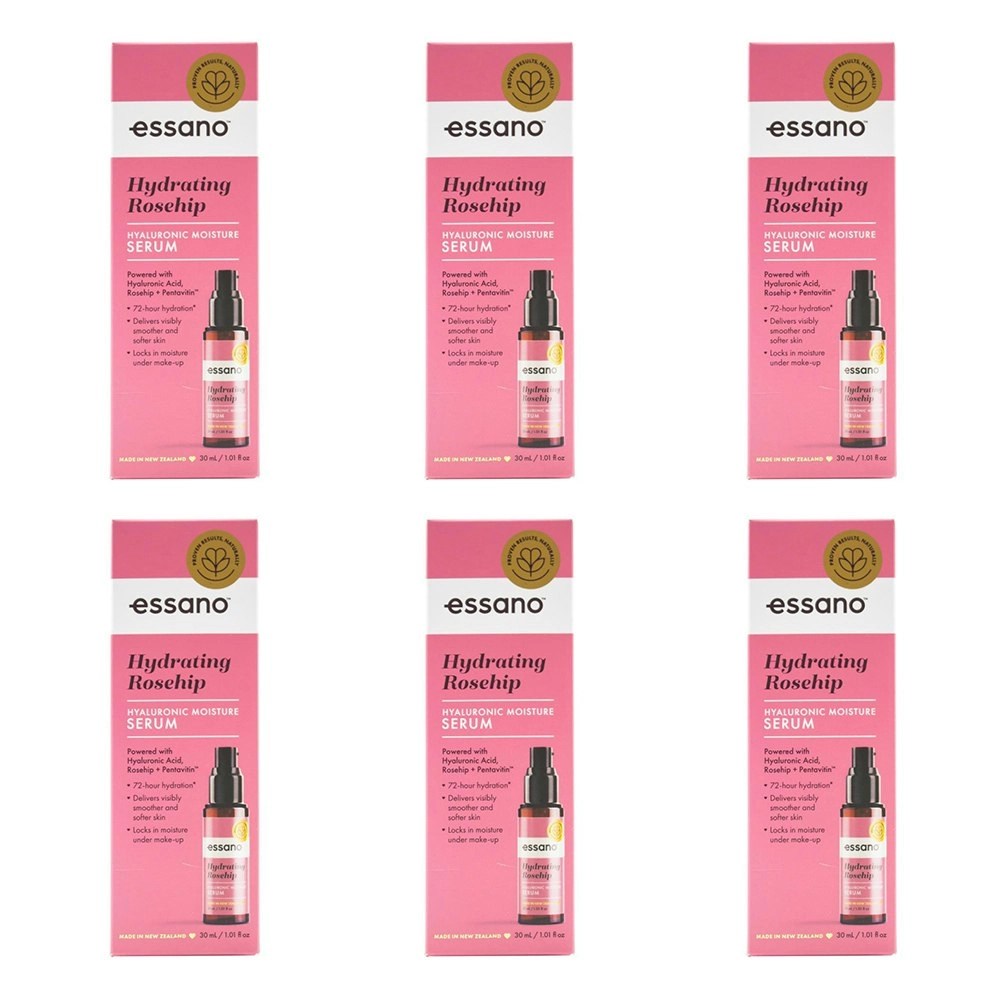 6x Essano Hydrating Rosehip Hyaluronic Moisture Serum Skin/Face Self Care 30ml