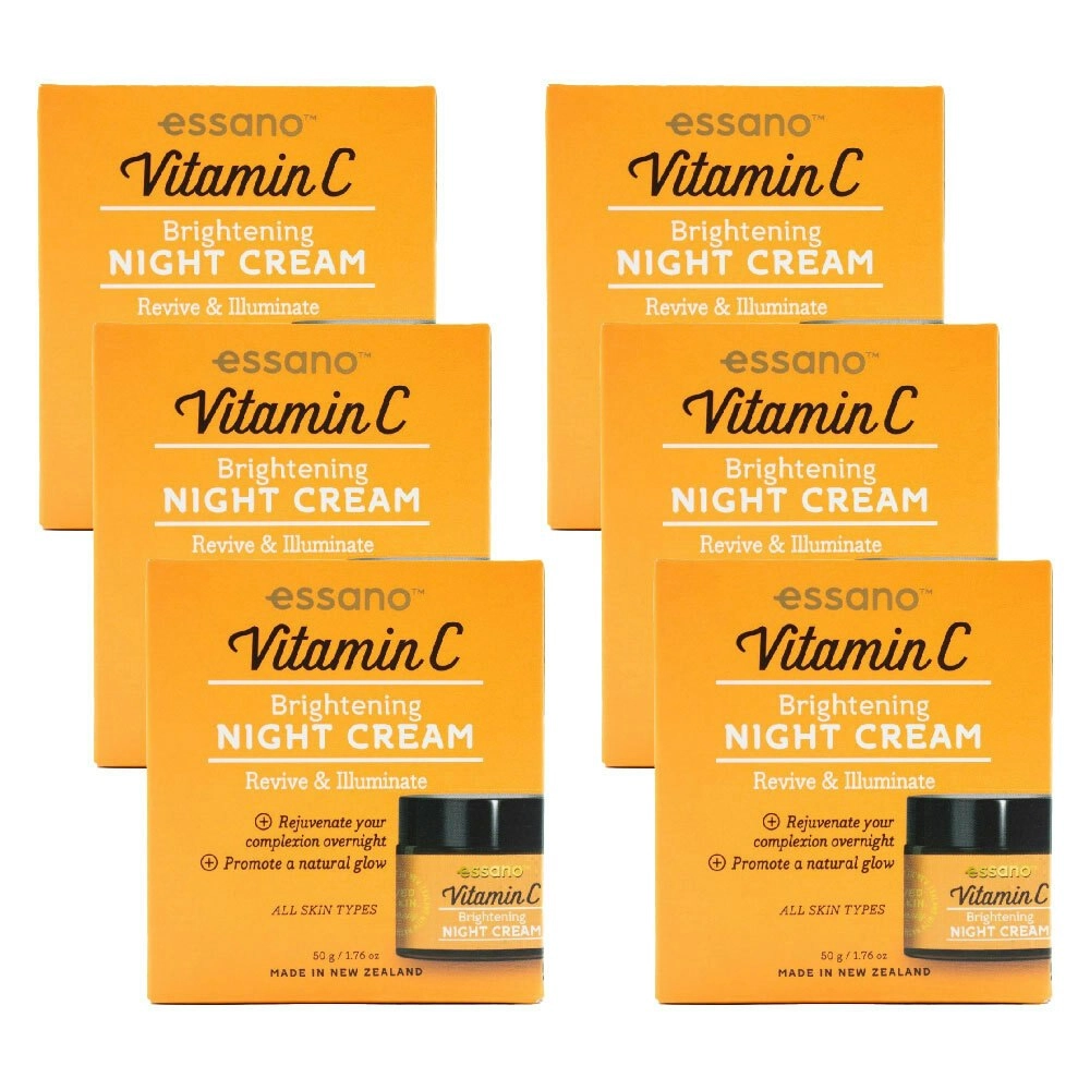 6x Essano Vitamin C Brightening Night Cream Revive & Illuminate Face Care 50g