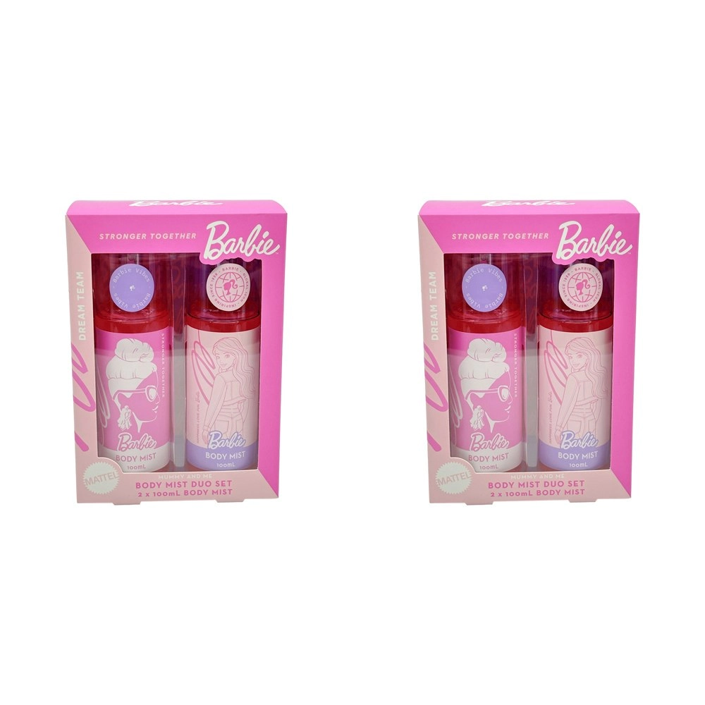 2x 2pc Barbie Mummy & Me Range Childrens Body Mist Perfume Duo Set 100ml 6y+