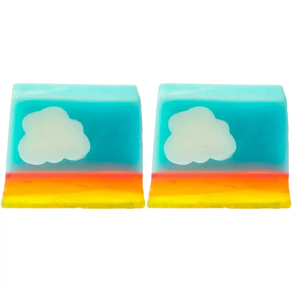 2PK Bomb Cosmetics Mrs Bluesky Scented Bath Soap Slice Shower Bar Body Fragrance