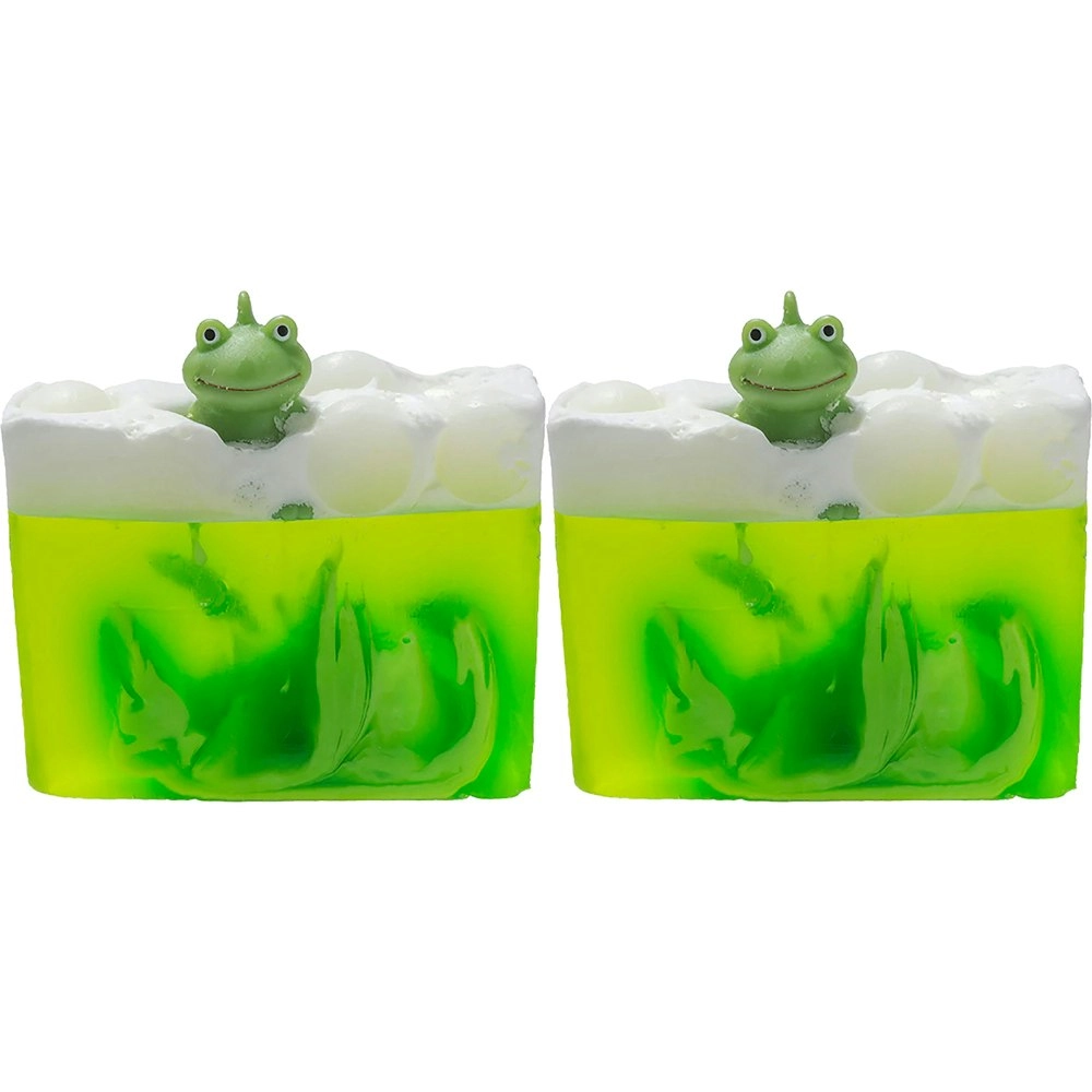 2PK Bomb Cosmetics It's Not Easy Being Green Scented Bath Soap Slice Bar w/ Toy