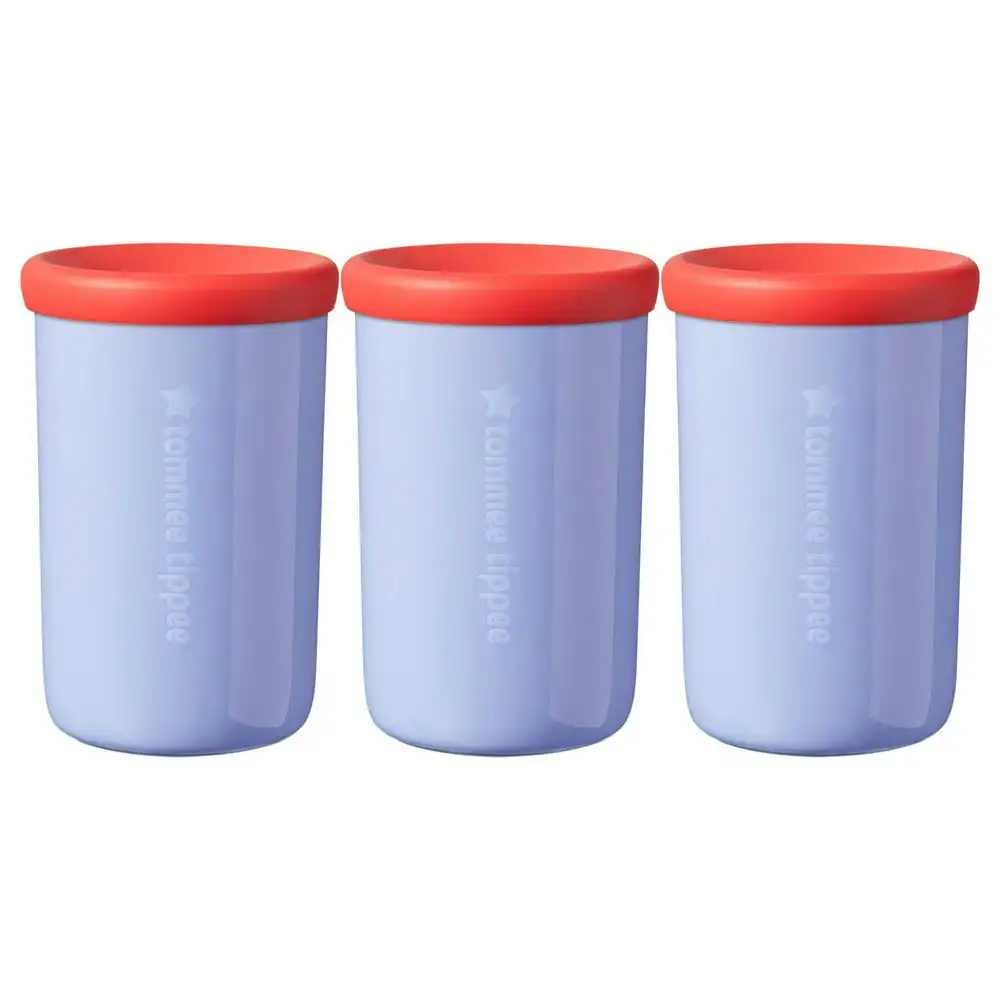 3x Tommee Tippee Easiflow 360 Degree Lip Activated Drink Cup Purple 250ml 12M+