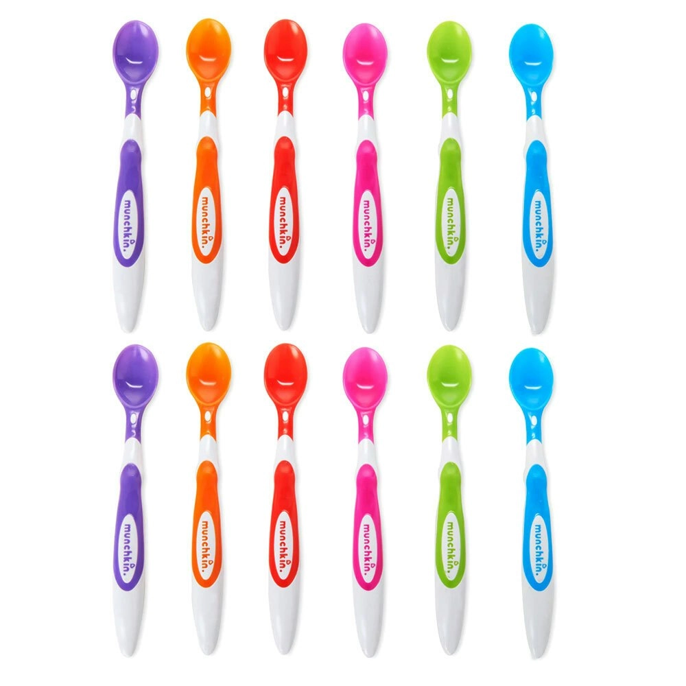 12pc Munchkin Soft-Tip Baby/Infant Feeding Cultery Spoons 3m+ BPA Free 2.5x17cm