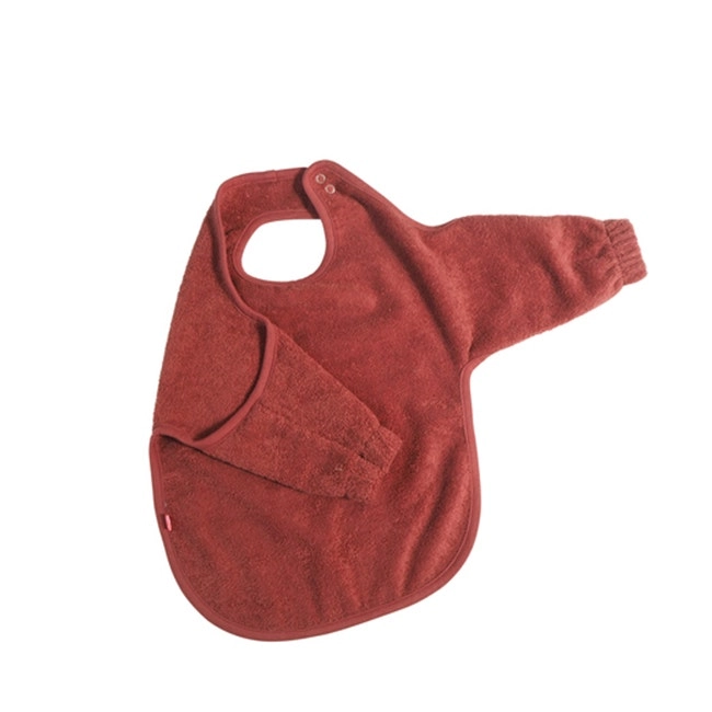 Kikadu Bath Neck Feeding Bib 72x38cm Terry Towel w/ Sleeves Baby/Infant 6m+ Rust