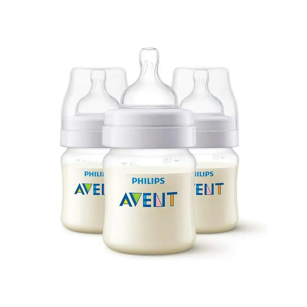 3pc Philips Avent Classic+ PES Feeding Bottle w/ Teat Newborn/Infant Clear 125ml