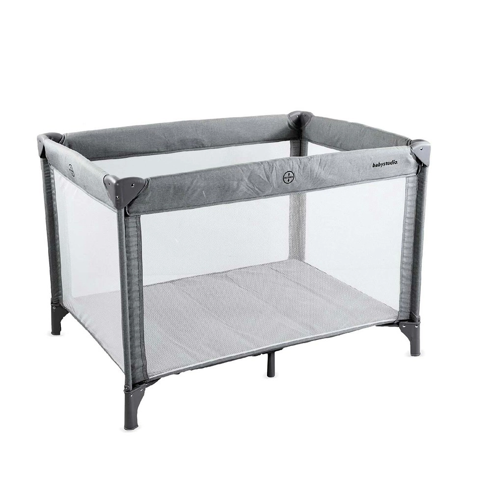 Babystudio Standard 110cm Portacot/Play Yard Baby Sleeping Cot Melange Grey