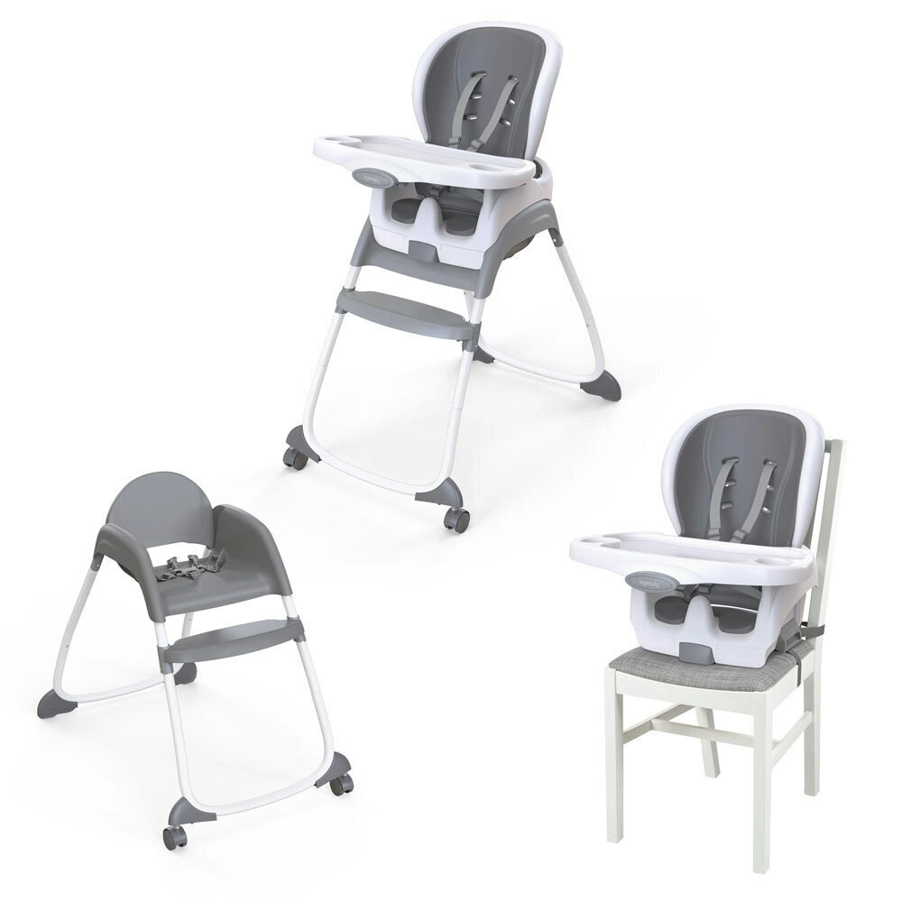 Ingenuity SmartClean Trio 3-in-1 High Chair Feeding Seat for Baby 6m+ Slate/Grey