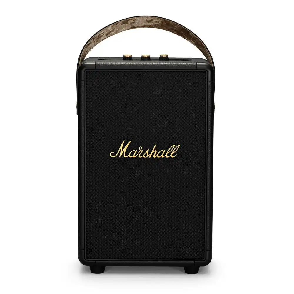 Marshall Tufton Stereo Bluetooth & Wired Portable Speaker/Boombox -Black & Brass