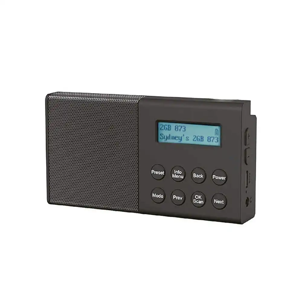 Laser DAB/FM Portable Radio w/ Wireless Bluetooth Speaker Portable Stereo Black