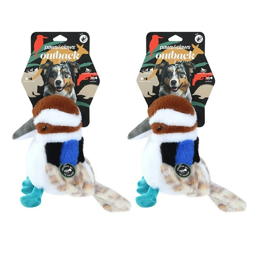 2x Paws & Claws Outback Buddies Bush Kooka Pet/Dog Interactive Soft Plush Toy