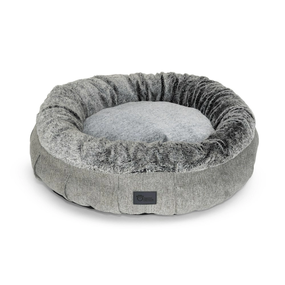 Superior Pet Plus Harley Pet/Dog Bed Harlow Grey & Artic Faux Fur Large 80cm