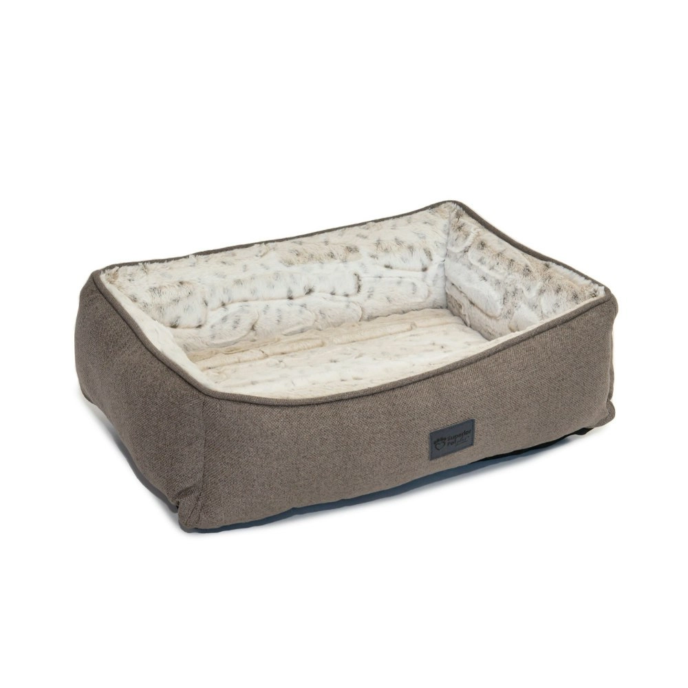 Superior Pet Goods Dog Lounger/Bed Light Brindle Faux Fur Small 87x67x23cm