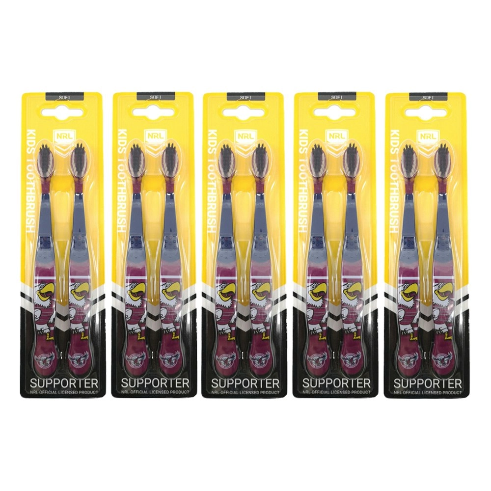 10pc NRL Mascot Manly Sea Eagles Kids/Toddler Soft Bristles Toothbrush 3y+