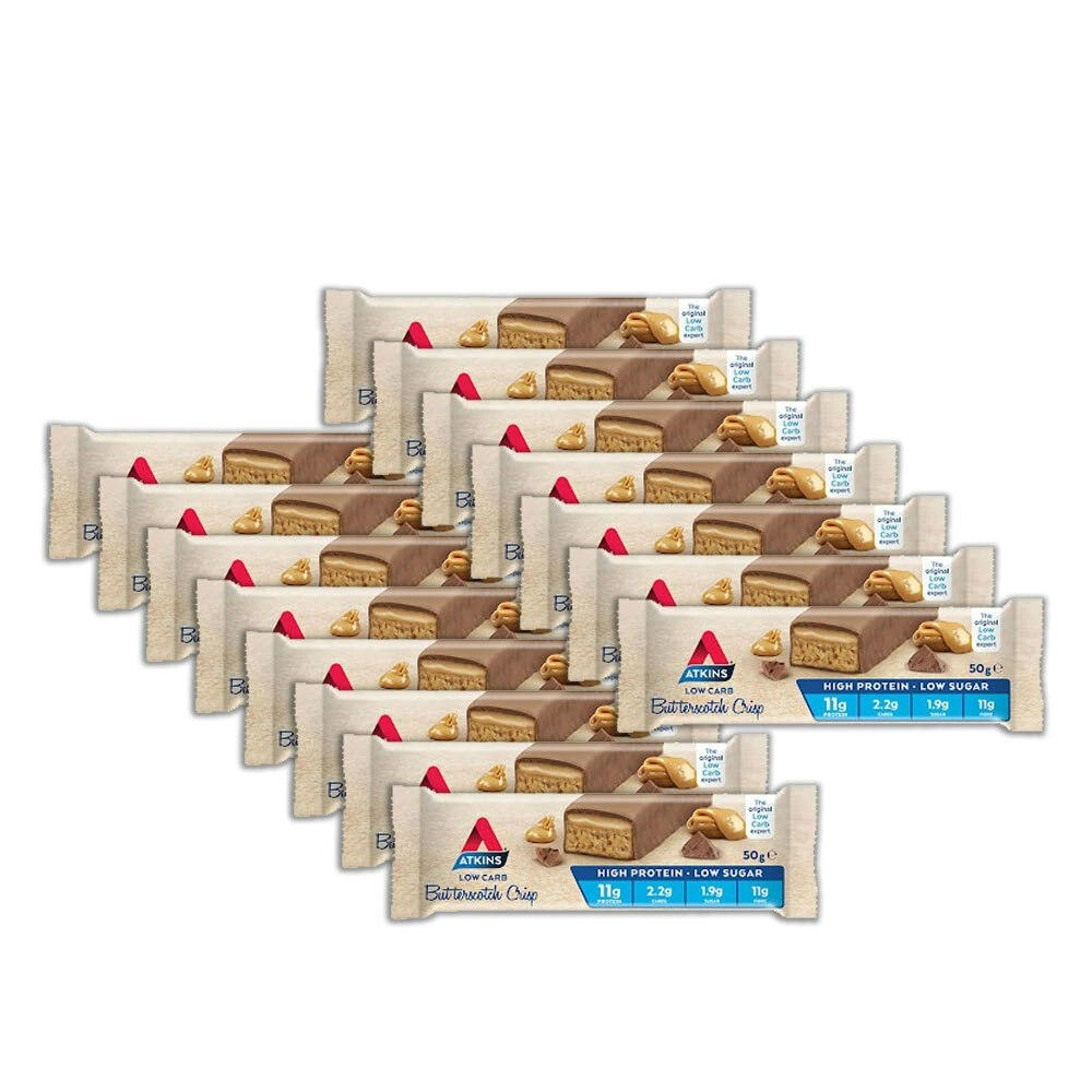 15pc Atkins 50g Advantage High Protein/Low Sugar Bar Butterscotch Crisp