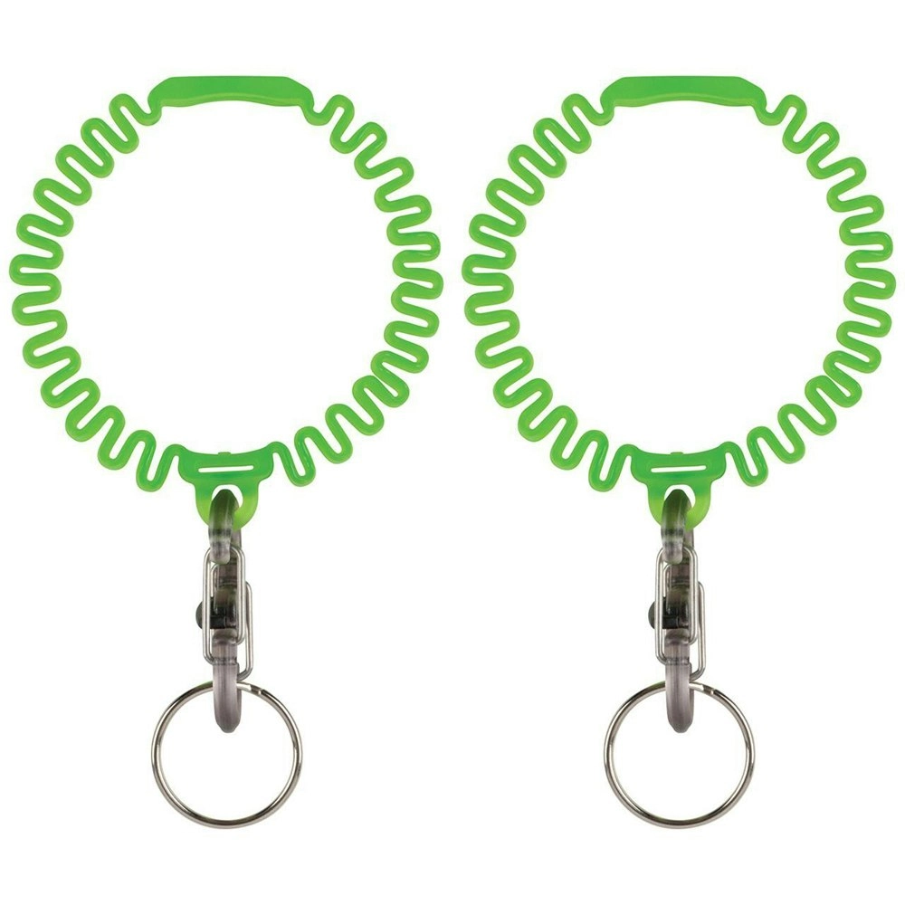 2x Nite Ize Key Band-It Stretch Wristband Keyholder Armband w/S-Biner Lime 6.5cm