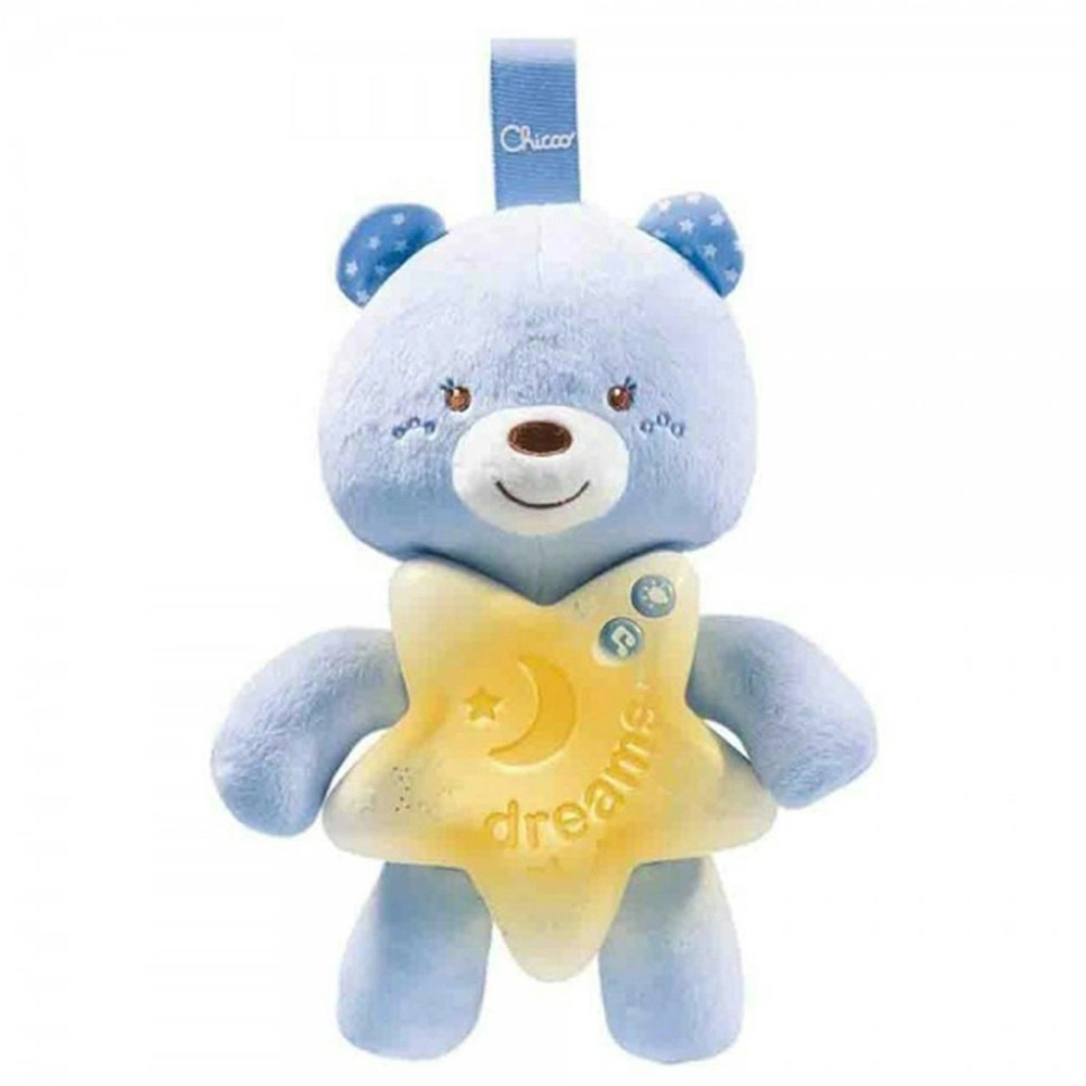 Chicco Toy 25.5cm GoodNight Bear Plush Baby Night Light Hanging Decor 0m+ Blue