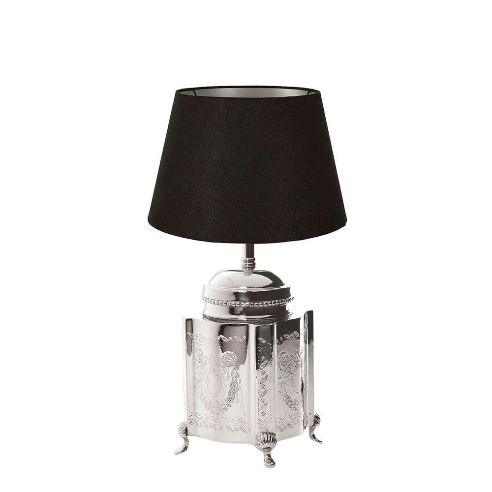 Belle Kensington Aluminium Table Lamp Base 30cm Small Bedside Light Shiny Nickel