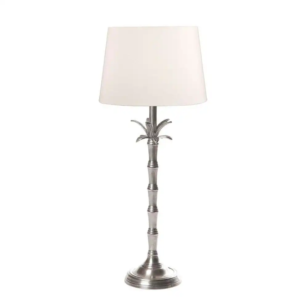 Belle Bahama Table Lamp w/Brass Base Small 45cm Bedside Night Light Decor Silver