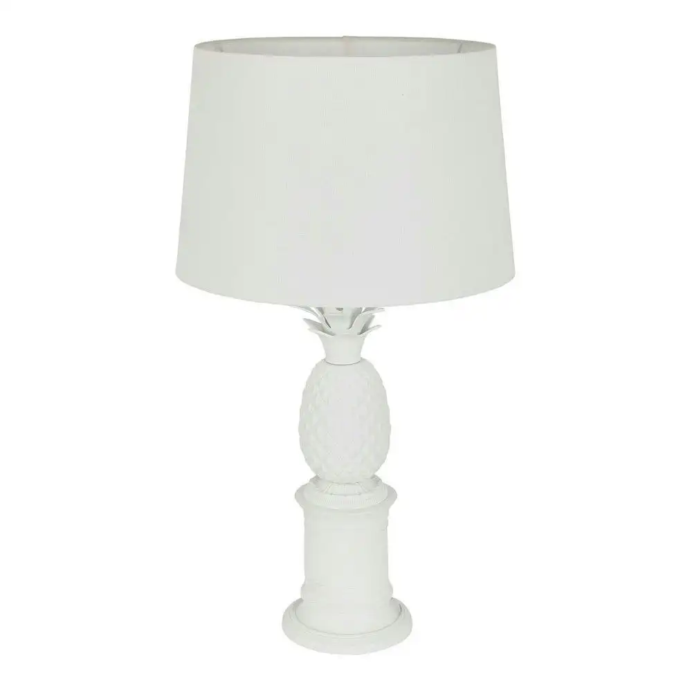 Belle Bermuda Table Lamp w/ Brass Base 46cm Bedside Night Light Decor White