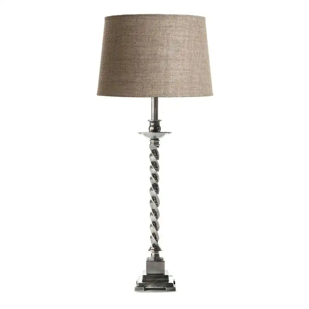 Belle Roxbury Table Lamp w/ Brass Base 92cm Night Light Decor Antique Silver