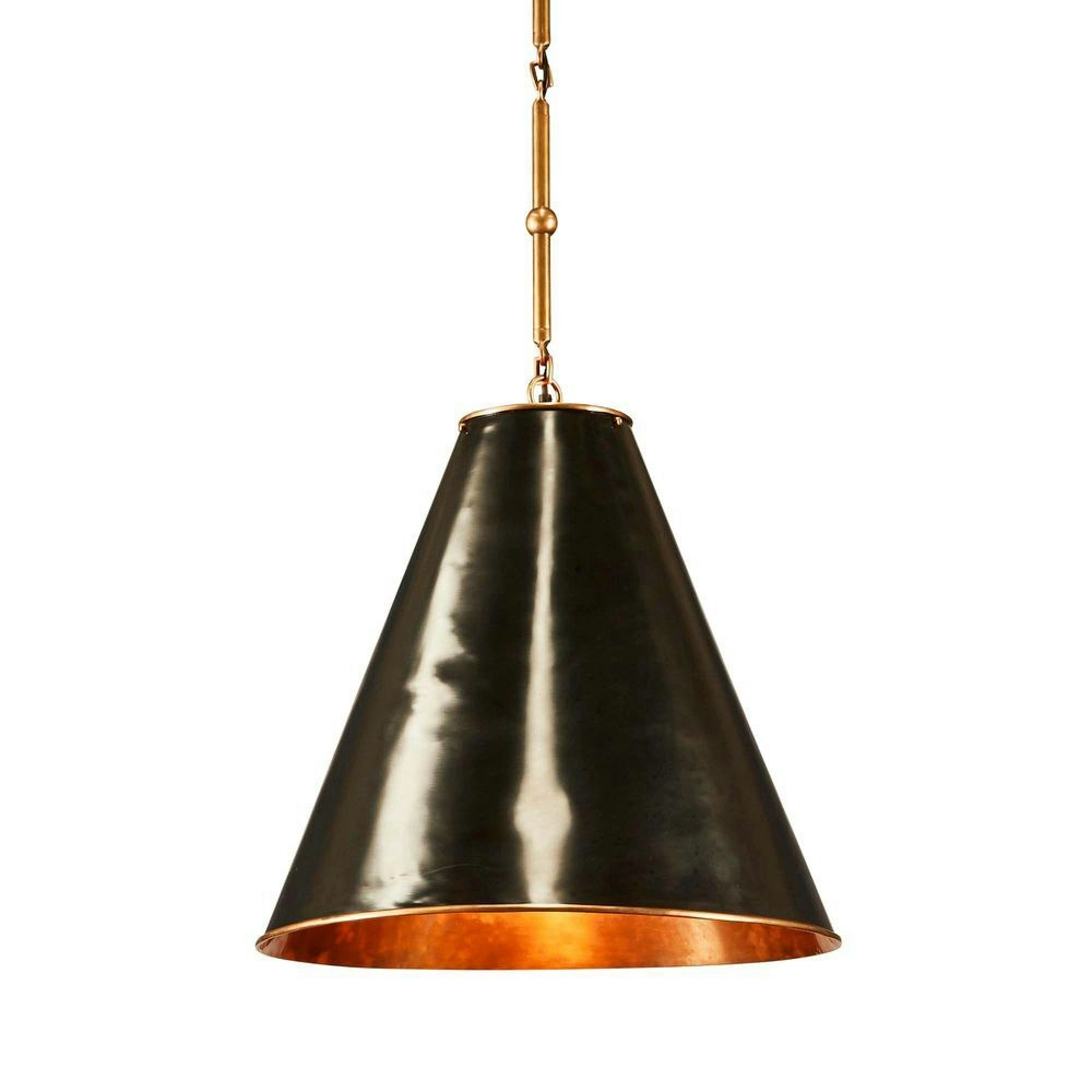 Belle Monte Carlo Brass Ceiling Pendant Light Hanging Decor Large 60cm Black