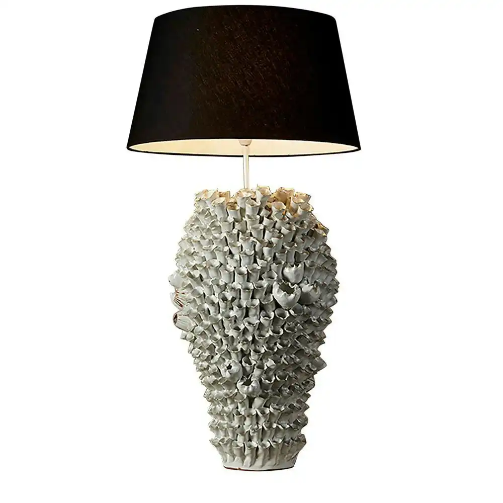 Belle Singita Table Lamp w/ Ceramic Base 64cm Bedside Night Light Decor White