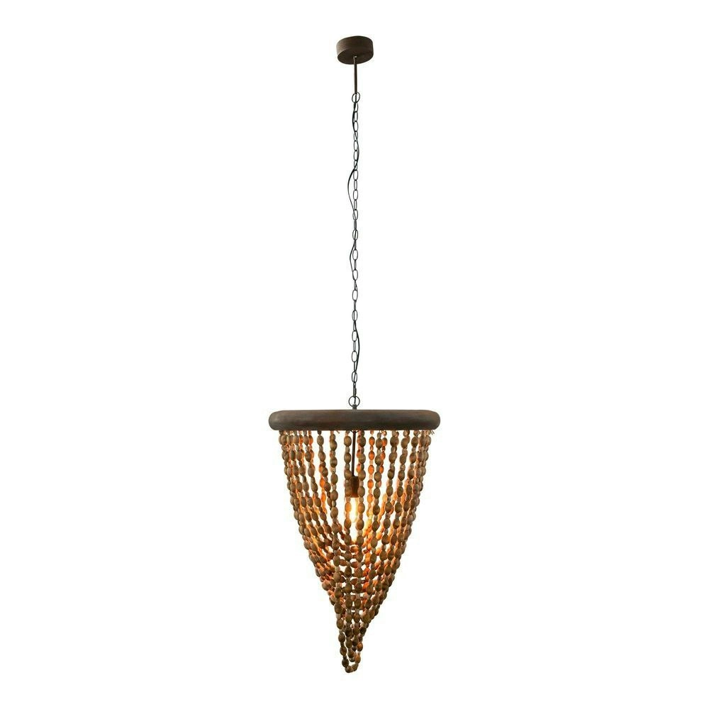 Belle Alima Iron/Beaded Chandelier Light Hanging Home Decor Large 82cm Brown