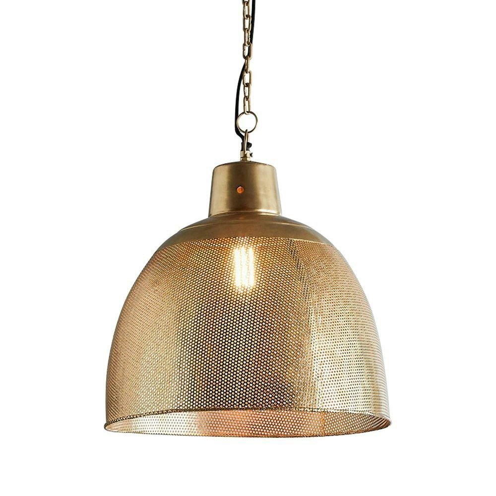 Belle Riva Iron Ceiling Pendant Light 46cm Hanging Lamp Decor Med Antique Brass