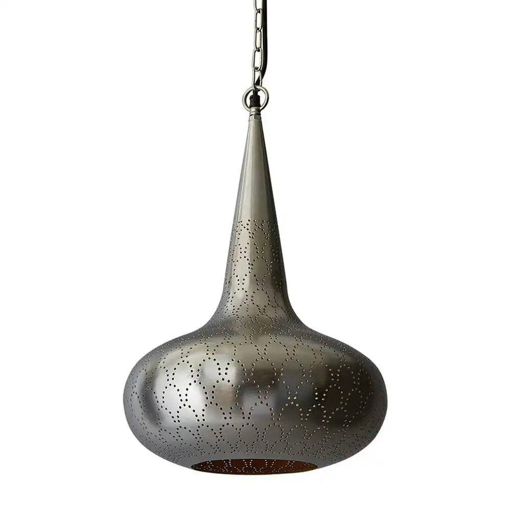 Belle Cobra Metal Ceiling Pendant Light 51cm Hanging Lamp Home Decor Nickel