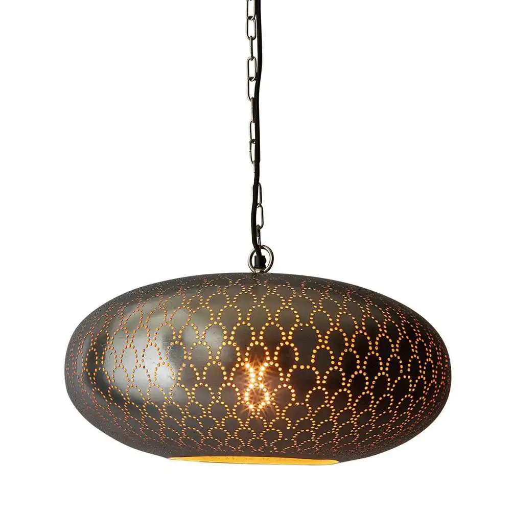 Belle Viper Metal Ceiling Pendant Light 45cm Hanging Lamp Home Decor Nickel