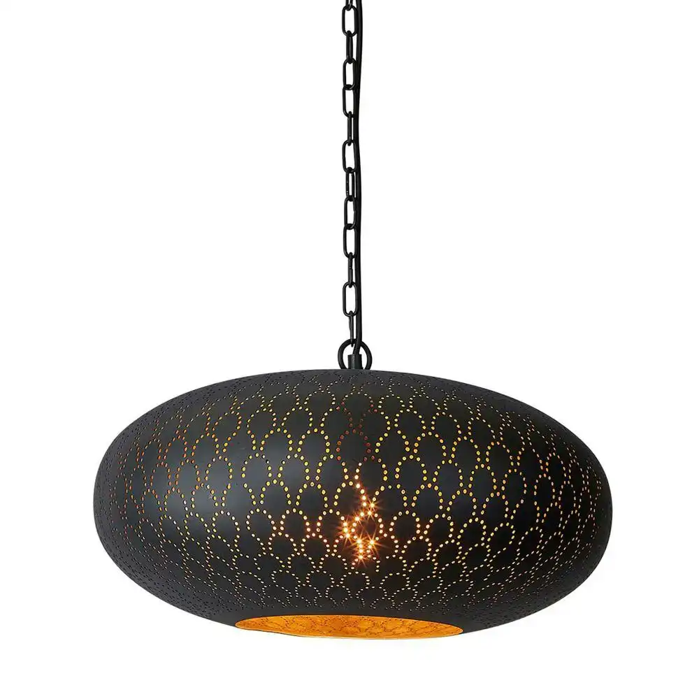 Belle Viper Metal Ceiling Pendant Light 45cm Hanging Lamp Home Room Decor Black