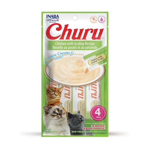 Inaba Churu Pur?e Cat Treats - Chicken with Scallop Pur?e